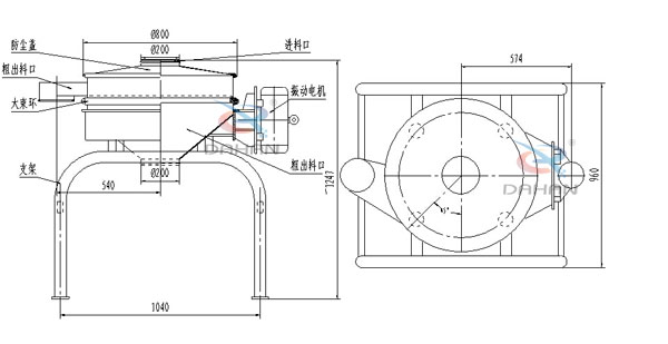 單電機直排篩結(jié)構(gòu)圖