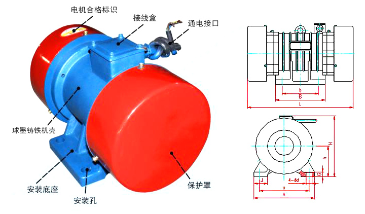 臥式振動(dòng)電機(jī)內(nèi)部結(jié)構(gòu)圖